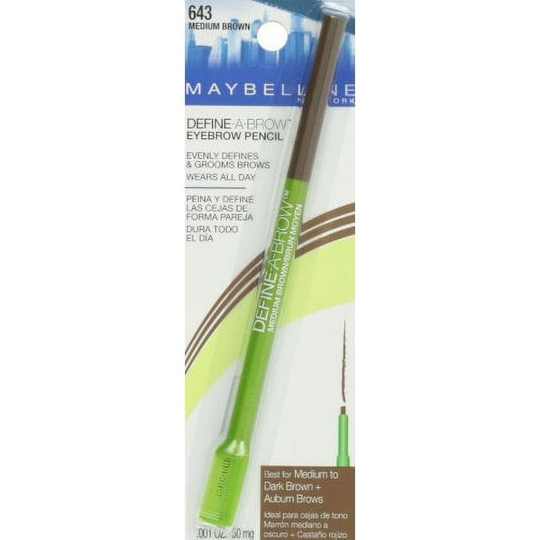 Maybelline New York Define A Brow Eyebrow Pencil, 643 Medium Brown
