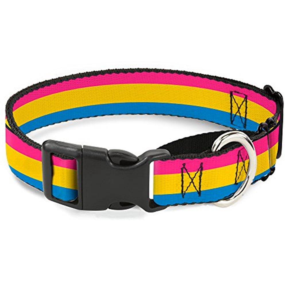Buckle-Down Flag Pansexual Pink Yellowith Blue Martingale Dog Collar