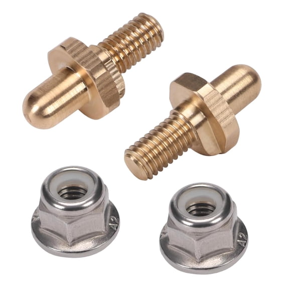 Kit de 2 pasadores de bisagra para puerta de parrilla, pernos de bisagra ajustables de latón y acero inoxidable, herrajes antioxidantes de cal