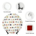 thumbnail image 4 of Salouo Colorful Trains Pattern Bone China Decorative Plate,Holiday Decor Decorative Ceramic Plates with Stand Elegant Home DéCor for Hallway/Living Room/Bedroom-6in, 4 of 6