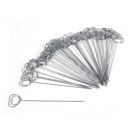 Wire Heart Photo Holder EECOO Picture Clip Holders,50 x Silver Metal Wires Photo Card Picture Memo Paper Note Display Clip Holders (Heart Shape) ()