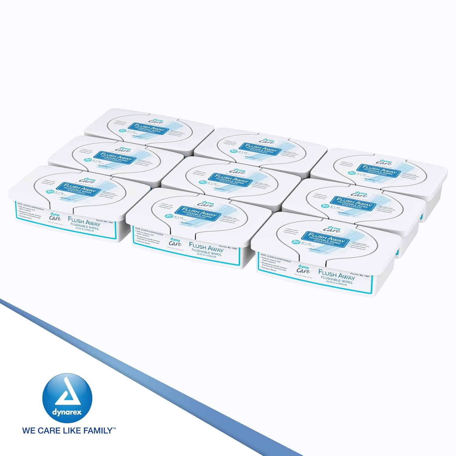 Flush Away Adult Flushable Personal Wipe 9 x 13", 9 Pack 540 Wipes