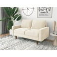 thumbnail image 2 of Pemberly Row Contemporary Velvet Living Room Loveseat in Beige, 2 of 3