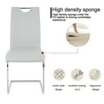 thumbnail image 4 of Sumdeal Modern Light Gray Pu Leather Dining Chair Set with Silver C-shaped Metal Legs,Set of 6, 4 of 7