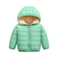 thumbnail image 2 of EnJoCho Toddler Soli𝖽 Hooded Zip Up Jacket, Windproof Thick Insulated Outerwear, Long Sleeve Warm Parka Windbreaker, Baby Boys Girls Winter Coat suitable for everyday layering and outdoor, 2 of 5