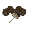 thumbnail image 3 of IBA Indianbeautifulart Brown Engraved Knobs Wooden Cupboard Door Knobs Pull Handle Pack of 10, 3 of 3