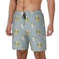 thumbnail image 1 of Fotbe Baby Elephant Giraffe Traje de Baño para Hombre – Shorts de Natación de Secado Rápido con Forro y Bolsillos-Small, 1 of 6