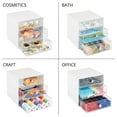thumbnail image 5 of mDesign Plastic Stackable Office Supply Desk Organizer, 3 Drawers, White/Clear, 5 of 6