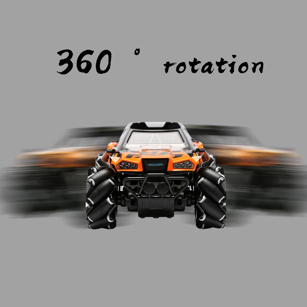 ​1:14 Scale 4WD Omni-Directional RC Drift Car - Mecanum Wheels for 360° Stunts, 25km/h & 100m Range (Surface Restrictions)​​ Orange