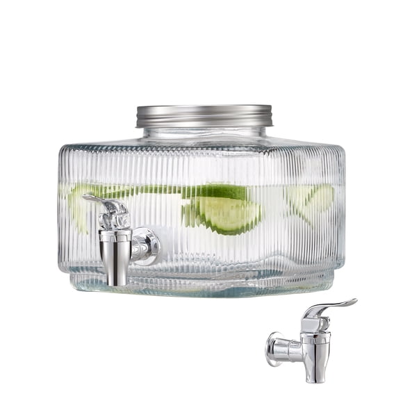 VEVOR Drink Dispenser 0.8 Gal Beverage Dispenser for Parties Glass with Spigot