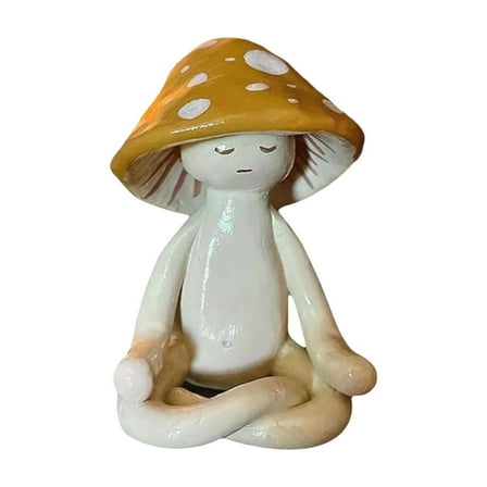 Resin Mushroom Figurines for Outdoor Gardens, Fairy Sculpture Decor Table Centrepiece