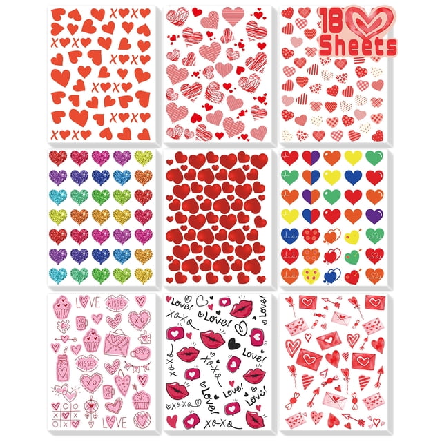 Pegatinas LINAYE Valentines Love, 400 unidades, para niños, tarjetas y manualidades