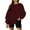 Wine, variant on Aloohaidyvio 2024 Summer Plus Size Tops,Fashion Woman Long Sleeve Round Neck Loose Sweatshirt Solid Blouse Tops