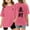 Hot Pink, variant on LUOGENLI Children Solid T Shirt with Letter Print Short Sleeve Blouse Tops Comfortable Tee Shirts for Toddler Brick Red Size 11-12 Years