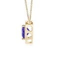 thumbnail image 2 of ANGARA Natural Heart-Shaped Tanzanite Pendant with Diamond Halo in 14K Yellow Gold for Women (Size-5mm) | December Birthstone, Anniversary, Jewelry Gift for Women | Natural Tanzanite Necklace, 2 of 8