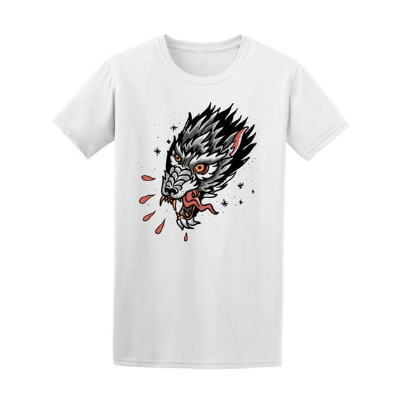 Head Of Tearing Wolf T-Shirt Men -Image by Shutterstock, Male Large