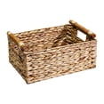 thumbnail image 4 of Cesta de almacenamiento, cesta de mimbre decorativa con asas, cesta rectangular tejida de escritorio 32 cm x 22 cm x 16 cm, 4 of 9