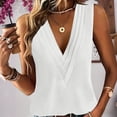 thumbnail image 2 of Feancey Plus Size Dressy Tank Tops for Women Deep V Neck Sleeveless Blouses Low Cut Casual Business Tank Top Solid Color Summer Tanks White 4XL, 2 of 8