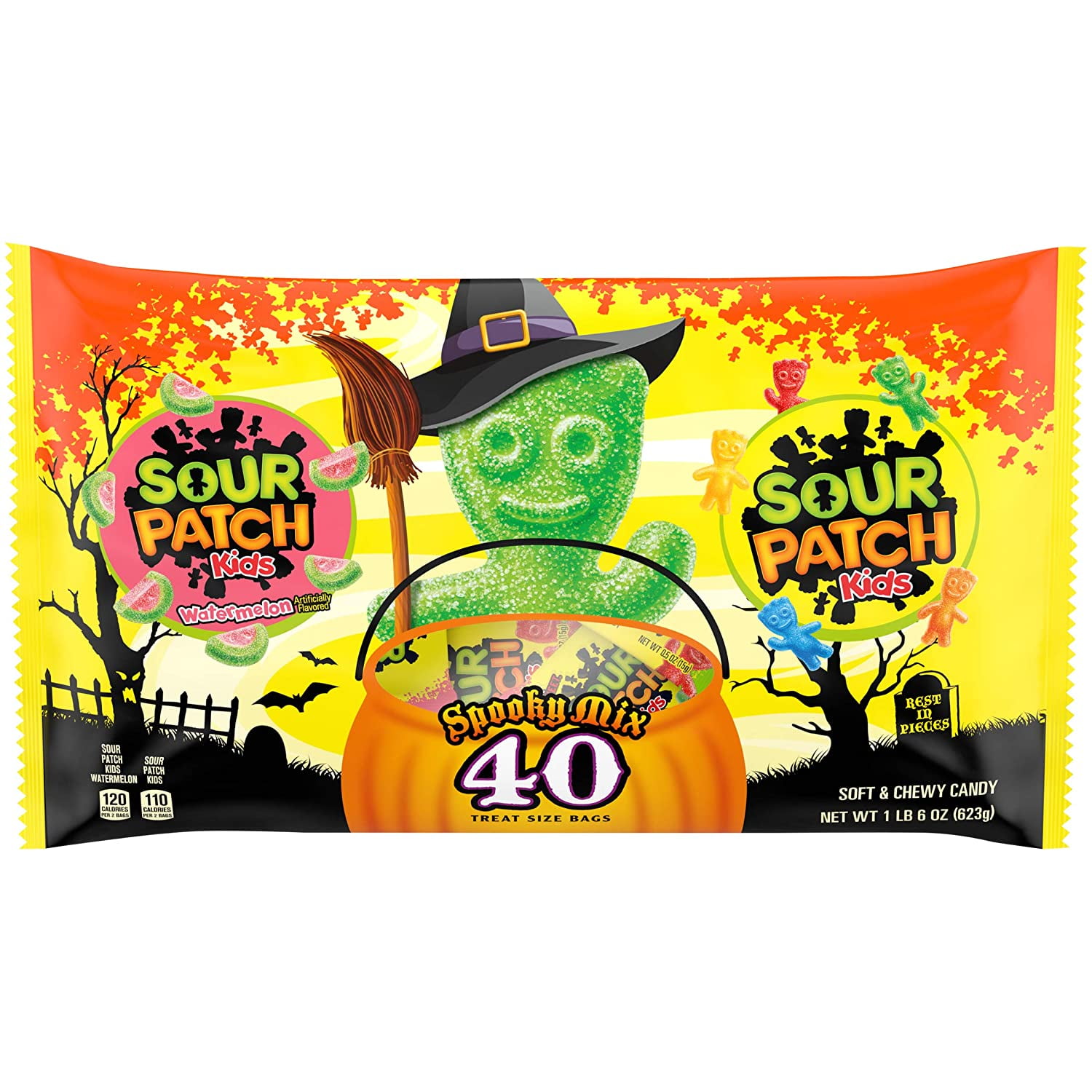 Sour Patch Kids Seasonal Treat Size Halloween Candy, 1 Pack of 22 Ounce - Walmart.com - Walmart.com