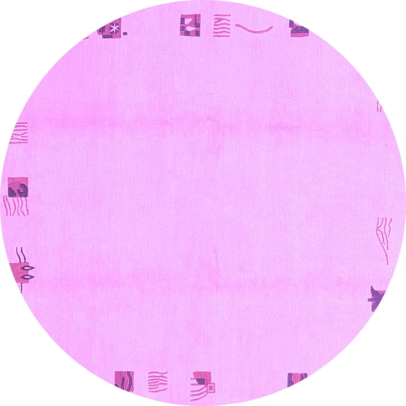 Ahgly Company Indoor Round Solid Purple Modern Area Rugs, 7' Round