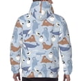 thumbnail image 7 of Kdxio Seal Fox Seagull Whales Print Mens Casual Hooded Collar Drawstring Hoodies Pullover Sweatshirts Casual Long Sleeve Shirts-4X-Large, 7 of 7