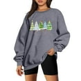 thumbnail image 3 of Ounisa Women's Casual Crew Neck Sweatshirt Loose Soft Long Sleeve Christmas Tree Printed Pullover Christmas Tops, 3 of 4