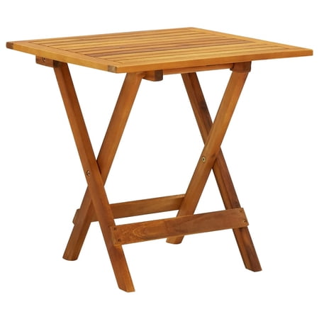 Dcenta Acacia Wood Coffee Table Folding Outdoor Side Table Indoor Outdoor Square Table for Backyard Balcony Living Room Furniture 18 x 18 x 19 Inches (L x W x H)