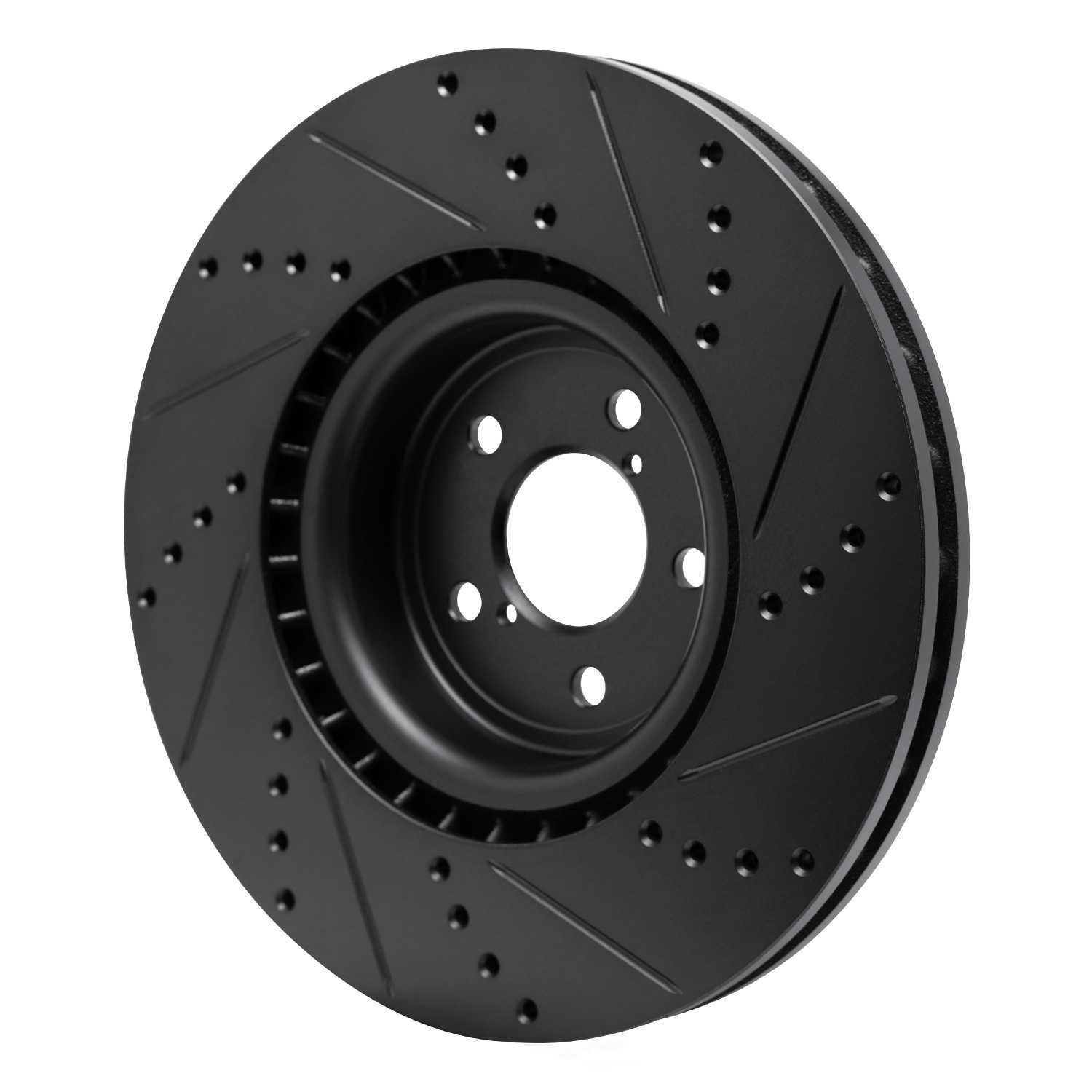 Dynamic Friction Company 633-13014L DFC Brake Rotor - Drilled And Slotted - Black