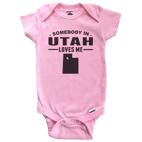 Somebody In Utah Loves Me Baby Bodysuit - Utah Baby Bodysuit (Pink)