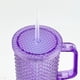 thumbnail image 4 of Juego de 4 Vasos con agarradera Textura diamante doble pared 600 ml con popote Morado Tornasol, 4 of 9
