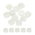 thumbnail image 1 of Uxcell 10pcs Botones Cuadrados 8mm 2 Agujeros Botones de Concha para Manualidades, Blanco, 1 of 6