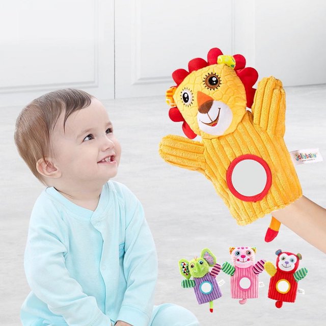 Marionetas de dedo suaves de animales juguetes de marionetas de mano calmantes sonajero para bebé recién nacido juguete interactivo educativo muñeca que suena para 0 a 1 años