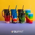 thumbnail image 3 of Silipint 32oz Silicone Tumbler with Handle, Flip Lid and Straw – BPA-Free, Non-Toxic, Unbreakable, Freezer, Microwave, Dishwasher Safe Tumbler Perfect for Tea, Cold Water, Smoothies (Prism), 3 of 7
