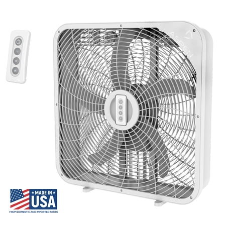 THE ASPEN 20 in. Box Fan with Remote Control - Quiet, Efficient Cooling