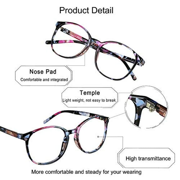 YEIN Presbyopic Progressive Multifocal Reading Glasses, Blue Light Blocking Glasses, with Clear Lenses for Women and Men (+0.50/+2.75 magnification)