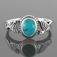 thumbnail image 4 of Natural Turquoise Oval Cabochon Ring in 925 Oxidized Sterling Silver | Handmade Bezel Setting | 1.07 Ct Blue Gemstone (7), 4 of 7