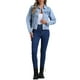 thumbnail image 2 of Chaqueta de mezclilla INSPIRE CHIC para mujer, casual, con cuello, de manga larga, abotonada S azul claro, 2 of 6
