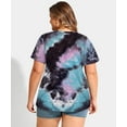 thumbnail image 3 of CASSIE LIZ Plus Size Women Summer Tie Dye Short Sleeve Crewneck Blouse Oversized Loose Fit Cutout Tunic Tops XL-5XL, 3 of 5