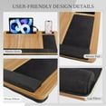 thumbnail image 5 of PHANCIR Portable Lap Desk for Laptop, Wood Lapdesk Bed Table with Handle Fits up to 15.6 inches Tray Table with Soft Pillow, Mouse Pad, Wrist Pad & iPad/Phone Slots, Laptop Stand 21.6 x 13.4in-Walnut, 5 of 8