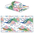 thumbnail image 2 of Stylish Beautiful Peacock Flowers Soft Luxury Decorative 3 Pieces Towels Set, 1 Bath Towel+1 Hand Towel+1 Washcloth, Multipurpose for Bathroom, Hotel, Gym, Spa and Beach, 2 of 5