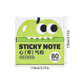thumbnail image 2 of Translucent Glitter Sticky Notes, 80 Sheets 3.1X3.1 Inch Fruit Dispenser Notepads, See Through Self Adhesive Memo Sheets For Journal Marking (Green Apple), 2 of 5