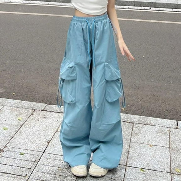 Aloohaidyvio Women's Comfortable Casual Put Together Pocket Lace Frock Solid Color Full Length Pants