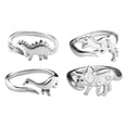 thumbnail image 1 of 2x 4 piezas de s de aleación punk de dinosaurio, accesorios para adornos de joyería, regalos para mujeres, hombres, , niñas, amigo Zulema Anillos de aleación de dinosaurios, 1 of 8