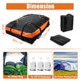 thumbnail image 3 of Unique Bargains 15 Cubic Feet Car Roof Bag Rooftop Cargo Carrier Bag Waterproof Luggage Carriers for Cars with or without Rack Anti-Slip Mat 4 Door Hooks Set, 3 of 7