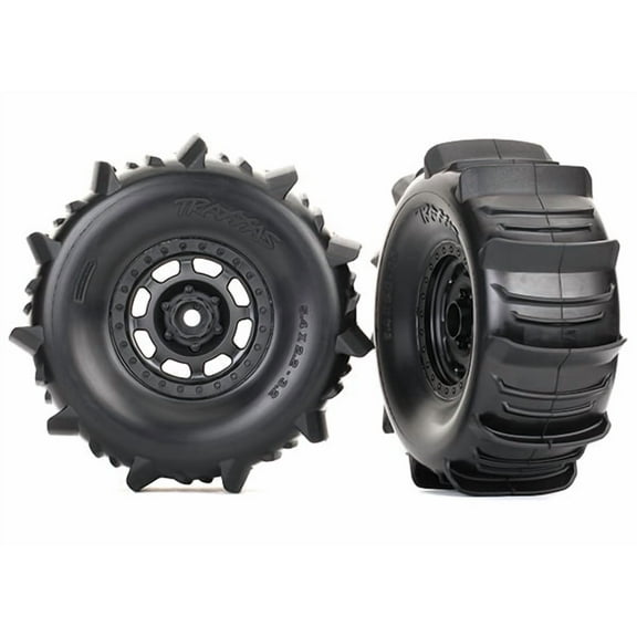 Traxxas 8475 Tires & Wheels (Desert Racer Wheels,/Paddle Tires/Foams) (2)