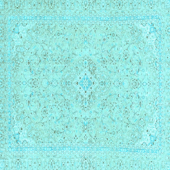 Ahgly Company Indoor Square Abstract Light Blue Modern Area Rugs, 3' Square
