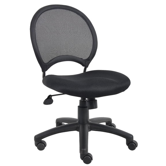 Scranton & Co Seat Height Adjustment Fabric Back Task Office Chair in Black
