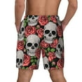 thumbnail image 4 of Balery Skull and Roses Mens Swim Trunks Swim Shorts for Men Quick Dry Inseam Beach Shorts with Compression Liner Pocket-3X-Large, 4 of 9