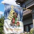 thumbnail image 3 of Merry Christmas Wirehaired Pointing Griffon Snowy Winter with Tree Decorations House Flag 28x40in Double Sided Dog Lover Outdoor Decor - 12020, 3 of 5