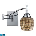 thumbnail image 1 of Celina 1-Light Swingarm Sconce In Polished Chrome And Gold Leaf Glass - LED, 1 of 3
